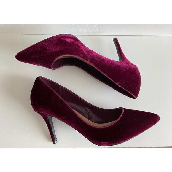 Apt 9 Womens Velvet Pumps Heels Stilettos Burgundy Deep Pink Red Size 10M - Picture 5 of 10